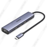 Bộ Chuyển Đổi Tín Hiệu Bộ chuyển USB Type C to HDMI + USB 3.0 + Lan Gigabit Ugreen 20934 CM475